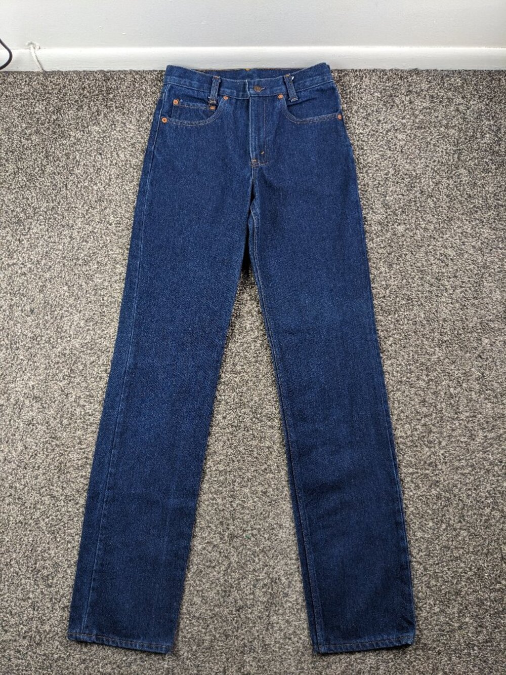 Vintage 80s Levis 720 Jeans 28x34 High Rise Dark Wash Student Fit 1982 USA Made